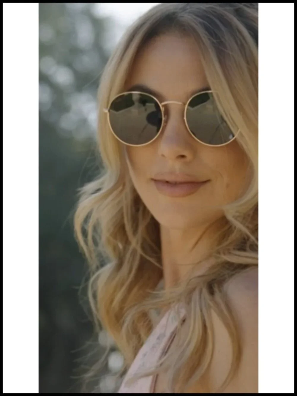 Reflective Lens Round Trendy Sunglasses - Polarized UV Protection
